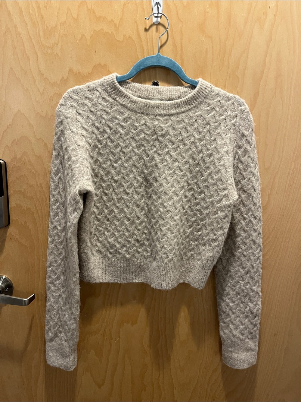 lululemon athletica Cream Cable Knit Crewneck Sweater